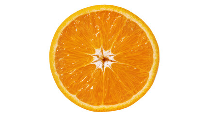 Fototapeta premium Orange slice with vibrant segments and white pith center