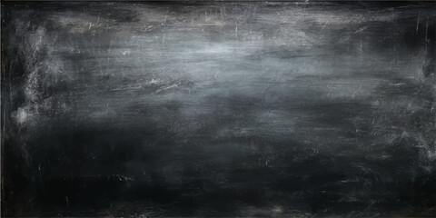 dark, textured blackboard with subtle chalk smudges and a distressed frame, ideal for educational or creative backgrounds. © NOT BAD