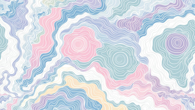 Seamless abstract flowing pattern inspired by drifting seaweed and liquid marble textures vector background