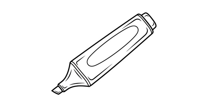 Minimal line drawing of a marker pen used for sketching and highlighting in design work.