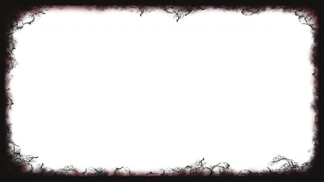 Seamless looping old grungy photo film frame on transparent background
