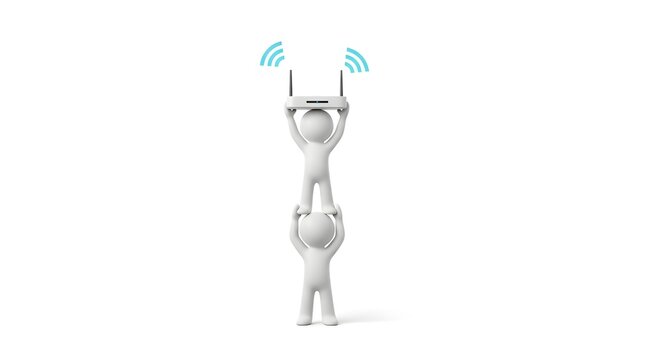 Figures stacked to reach better wifi signal