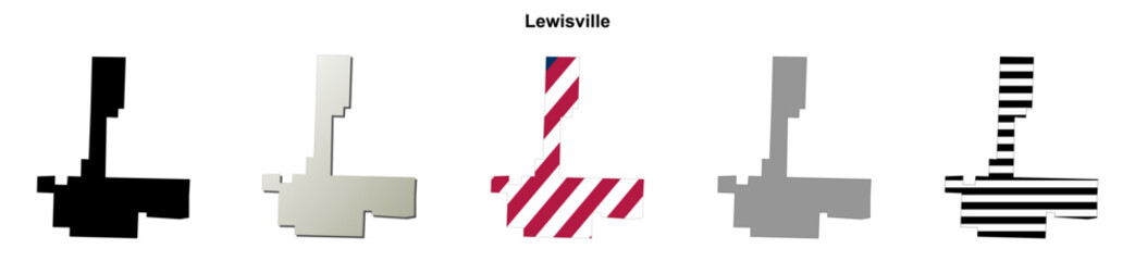 Fototapeta premium Lewisville (Arkansas) blank outline map