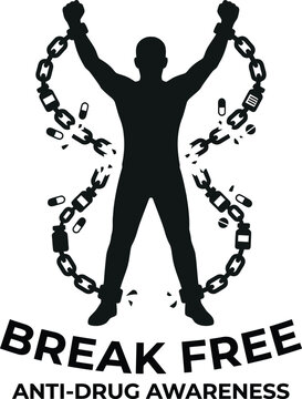 Abstract geometric chain links forming a human-like figure on gradient background