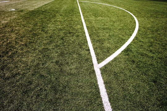 Penalty area marking on soccer field