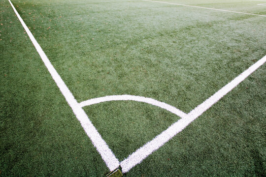 Corner marking on soccer field