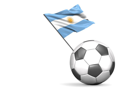 Football Flag Of Argentina against white background