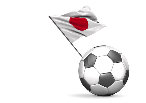 Football Flag Of Japan against white background