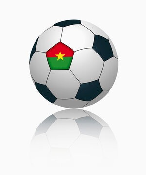 Burkina faso flag on football, close up