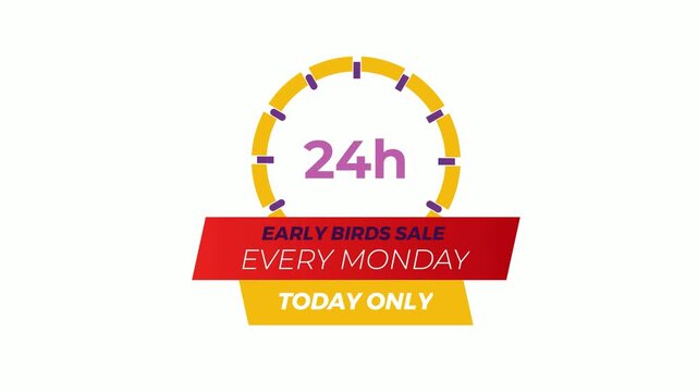 24 hour sale timer graphic progressing with text overlays.