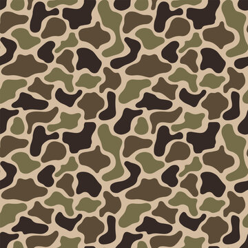 Vector duck hunting camouflage, seamless pattern, hunting background, military texture, woodland camouflage