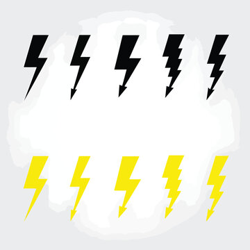 Set of five downward arrows in black and yellow colors
