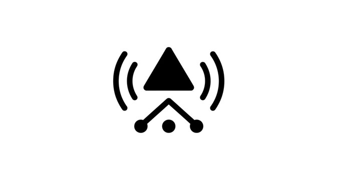 warning triangle icon silhouette on transparent background