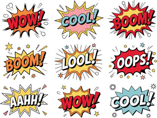 Comic Book Style Speech Bubbles with Exclamations on White Background dfvfgfgg © MDZAKARIAHAYAT