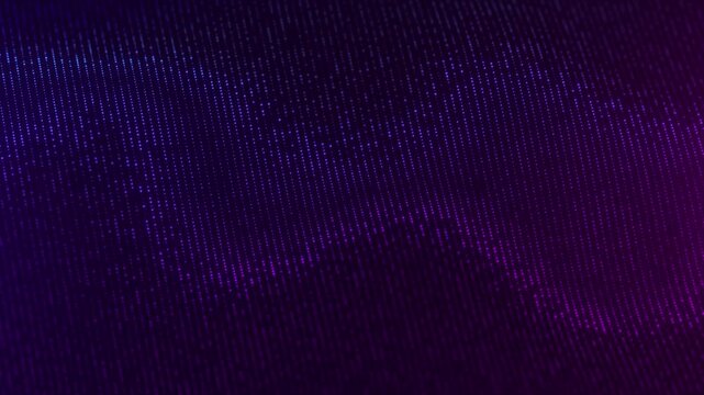 Abstract purple digital texture with glowing pixel pattern and futuristic gradient effect. Modern technology background for motion graphics and visual design.