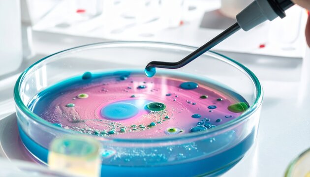Microbiologist Transfers Culture Sample in Petri Dish