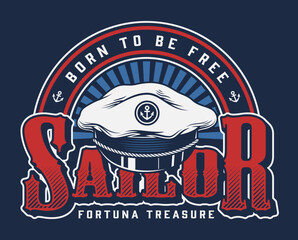 Obraz premium Sailor hat design with text