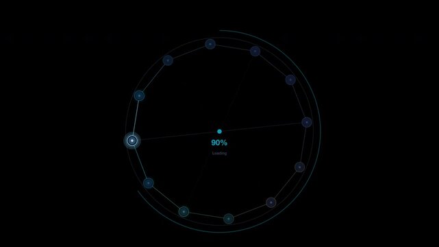 Digital loading circle for scifi displays. Perfect for futuristic ui designs in video games, websites, and technology presentations.