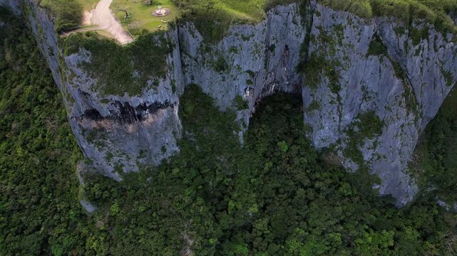 Aerial Drone Shot of Saipan Suicide Cliff in Northern Mariana Islands