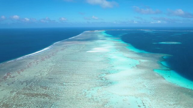 Aerial Drone View of Majuro Coral Atoll in Marshall Islands