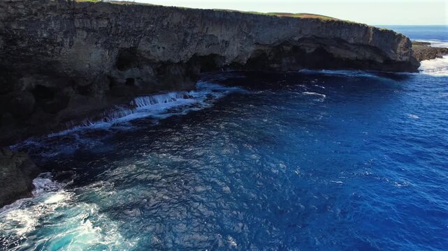 Aerial Drone Shot of Banzai Cliff in Saipan Northern Mariana Islands