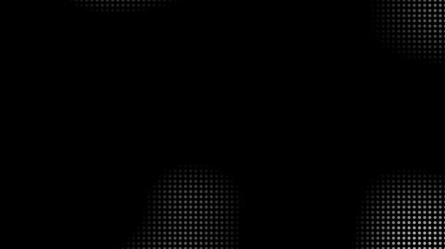 Animated abstract technology dark background random dots and grid 4K. Loop background. Led halftone and moire effect.Abstract black and white gradient halftone dotted background with a pop cartoon com
