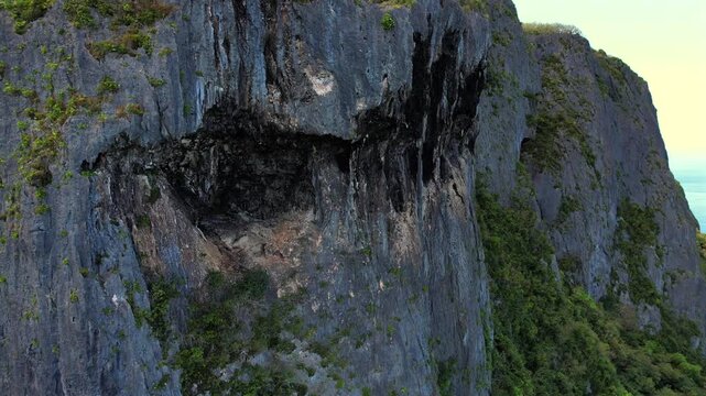 Drone View of Saipan Suicide Cliff in Northern Mariana Islands
