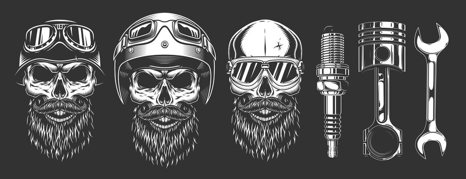 Skull designs for bikers