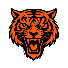 Obraz premium Intense tiger head illustration showcasing fierce expression and bold design.