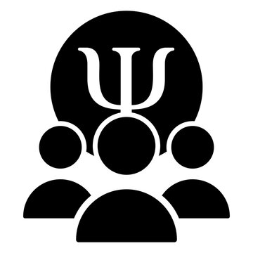 Psychology icon vector. Psychologist Illustration sign. Group therapy symbol or logo.
