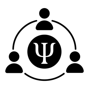Psychology icon vector. Psychologist Illustration sign. Group therapy symbol or logo.