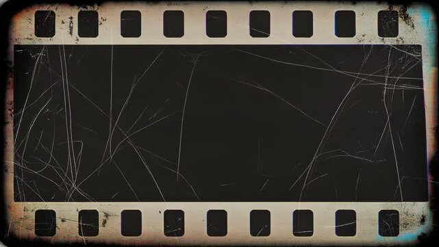 レトロなフィルムストリップと粒子ノイズが漂うヴィンテージ背景