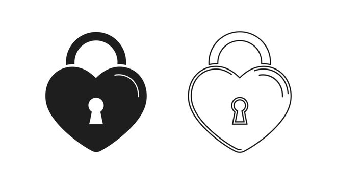Heart shaped padlock with keyhole security