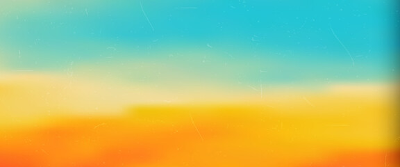 Vintage summer beach gradient background with retro film grain and dust scratches texture. Abstract ocean coast horizon backdrop © Iryna