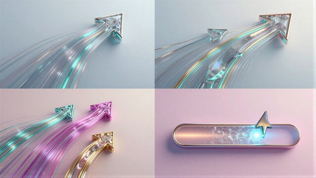 Colorful arrows flow dynamically symbolizing progress and direction