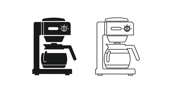 Coffee maker machine in black and white