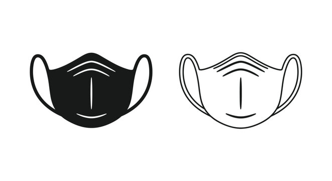 Protective face mask in black and white