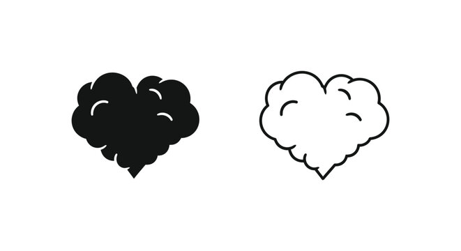 Heart shaped cloud in black and white