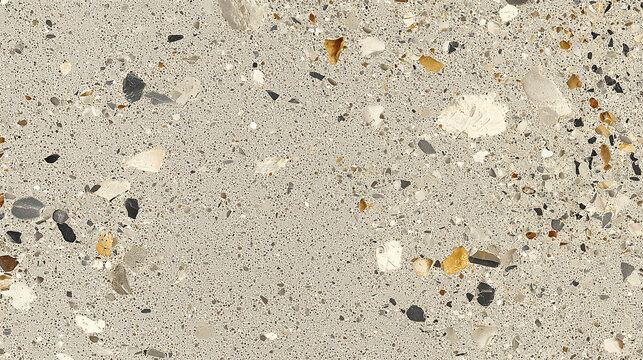 Concrete Texture with Aggregates: A close-up, detailed view of a textured concrete surface interspersed with various sized stone aggregates, revealing a unique and robust material pattern.