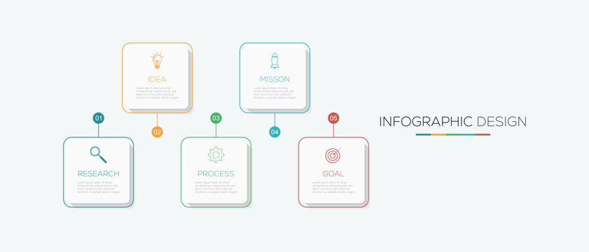 vector illustration infographic design template with icons. Business Infographic design template Vector with icons and 5 four options or steps. Can be used for workflow layout, diagram, web design