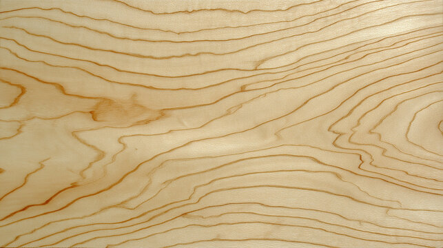 Wood Grain Texture: A close-up view of light-colored wood with prominent, swirling, parallel grain lines, showcasing the natural beauty and intricate pattern of the material.