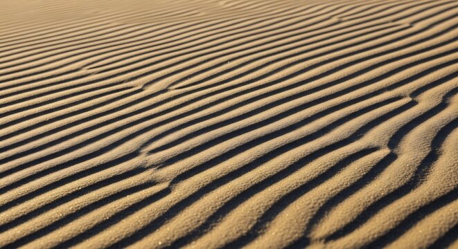 Rhythmic Sand Dunes: A Textured Desert Landscape with Repeating Patterns.