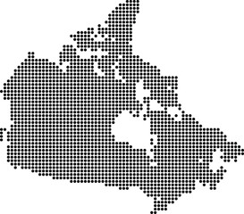 Obraz premium Canada map outline composed of black dots on white background