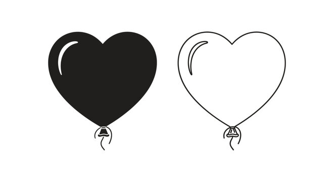Heart balloon with string in two variations