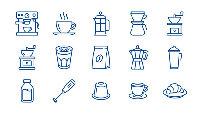 vector construction building architecture blueprint tools icons outline set
