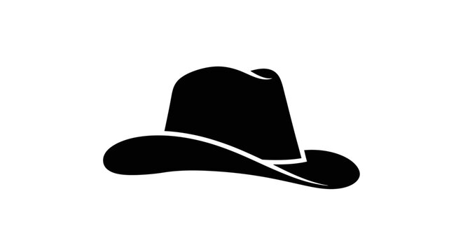 Black cowboy hat with white trim.