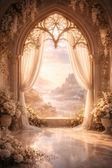 Obraz premium Elegant dreamy archway landscape