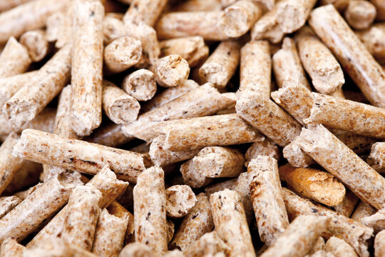 Wood pellets, full frame, close-up