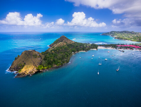 Caribbean, St. Lucia, Cap Estate, Pigeon Island National Park and Fort Rodney