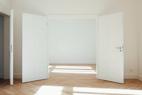 House with empty rooms and open doors